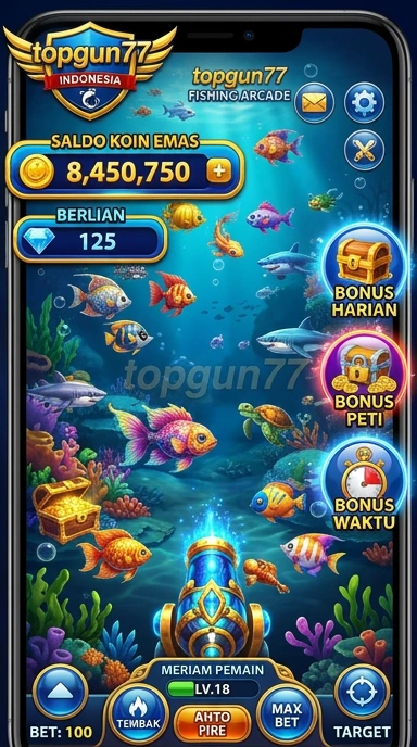 Layar utama topgun77 — antarmuka bersih setelah instalasi
